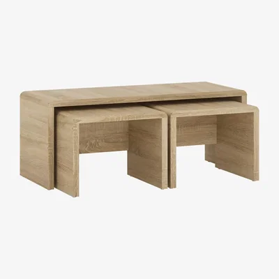 Oak&More Moderne Wide Oak Nest of tables