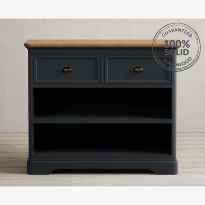 Oak&More Bridstow Oak and Blue Painted Storage Console Table