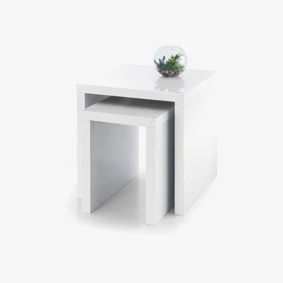 Oak&More Metro High Gloss Nest of Tables White
