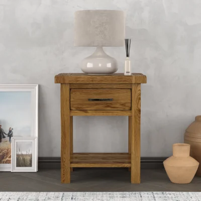 Oak&More Harrogate Rustic Solid Oak Lamp Table