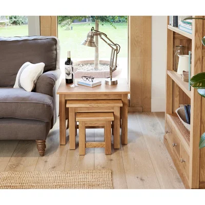 Oak&More Rhone Solid Oak Nest of Tables