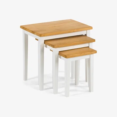 Oak&More Cleo Oak & White Nest of Tables