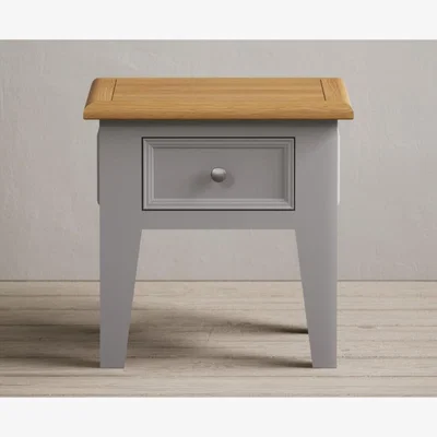 Oak&More Weymouth Oak and Light Grey Painted Lamp Table