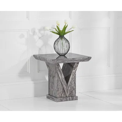 Oak&More Mocha Grey Marble Side Table