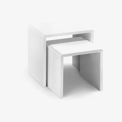 Oak&More London High Gloss White Nest of 2 Tables