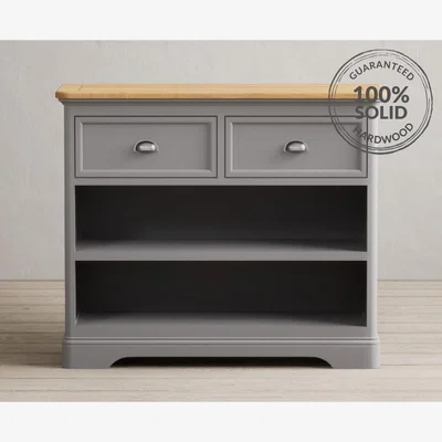 Oak&More Bridstow Oak and Light Grey Painted Storage Console Table