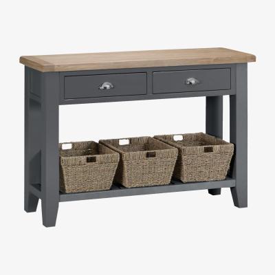 Oak&More Eden Oak and Grey Large Console Table