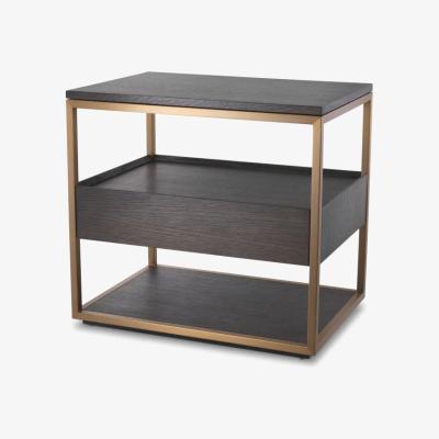 Olivia's Eichholtz Parker Side Table in Mocha Straight Oak Veneer