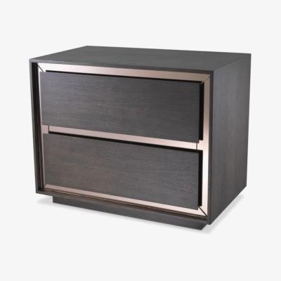 Olivia's Eichholtz Cabas Side Table in Mocha Straight Oak Veneer