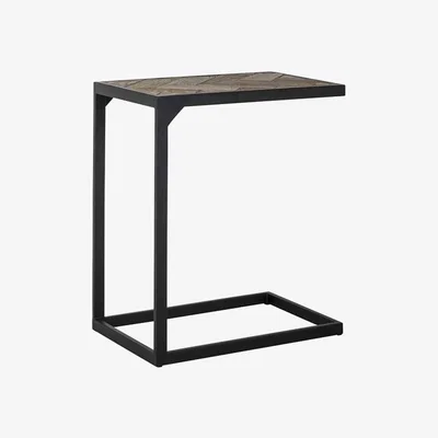 Olivia's Richmond Herringbone Brown Side Table