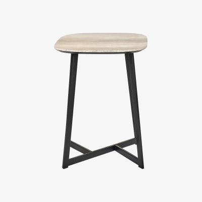 Olivia's Olivia's Roma Oak Veneer and Metal Side Table in Grey & Black