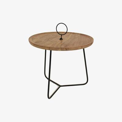 Olivia's Libra Side Table With Frame / Natural/Black / Small