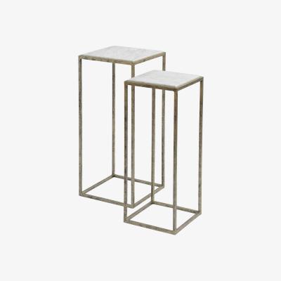 Olivia's Libra Set of 2 Mylas Marble Side Tables