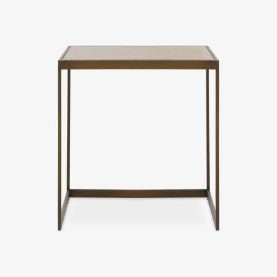 Olivia's Olivia's Grayson Large End Table in Oak & Brushed Brass