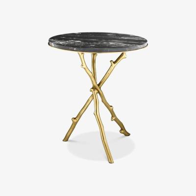 Olivia's Eichholtz Westchester Side Table in Gold Finish & Marble Top