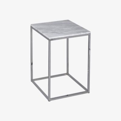 Olivia's Gillmore Kensal White Marble With Polished Base Square Side Table