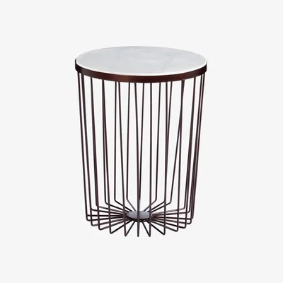 Olivia's Olivia's Toni White Marble Side Table