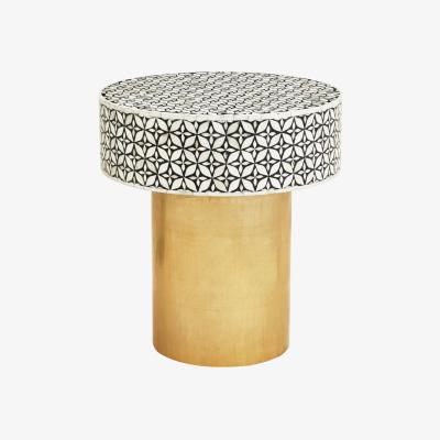 Olivia's Olivia's Florence Round Side Table in Black & Brass