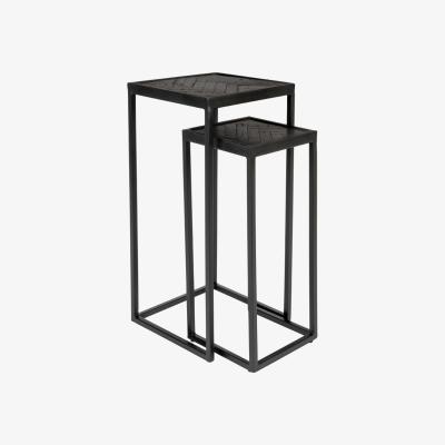 Olivia's Olivia's Nordic Living Collection Set of 2 Parkes Side Tables in High Black