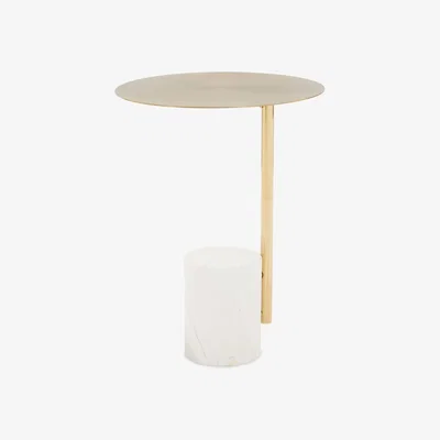 Olivia's Olivia's Orion Side Table in Gold & White
