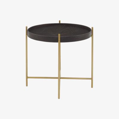 Olivia's Olivia's Lou Side Table Black Top and Gold Base | Outlet / Short