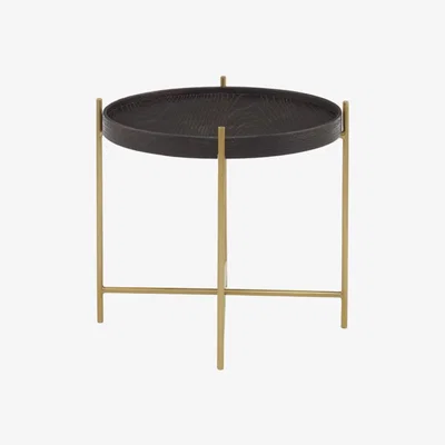 Olivia's Olivia's Lou Side Table Black Top and Gold Base | Outlet / Short