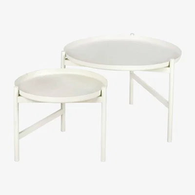 Olivia's Broste Copenhagen Turner Table Side Table White