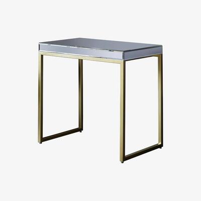 Olivia's Gallery Direct Pippard Mirrored Top Side Table in Champagne