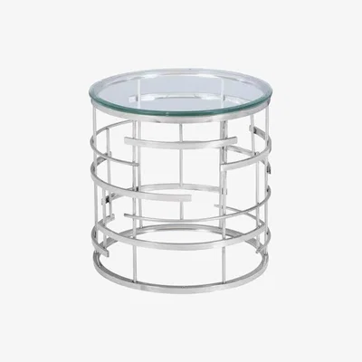 Olivia's Liang & Eimil Viena Side Table Polished Stainless Steel