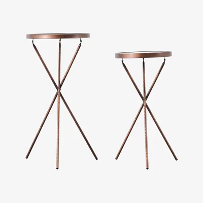 Olivia's Gallery Interiors Set of 2 Serena Sidetable Bronze