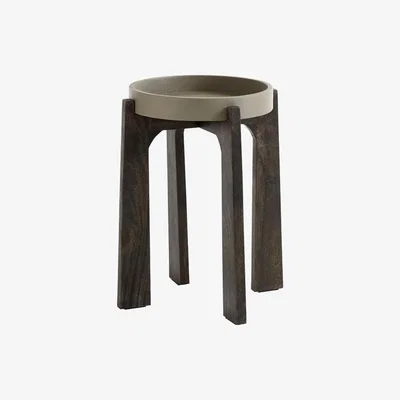 Olivia's Fuhrhome Grey / Brown Vienna Side Table