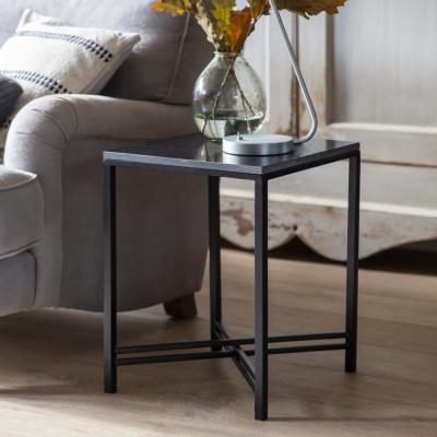 Olivia's Garden Trading Oxford Side Table in Black Marble