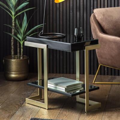 Olivia's Gallery Direct Ardella Black Side Table