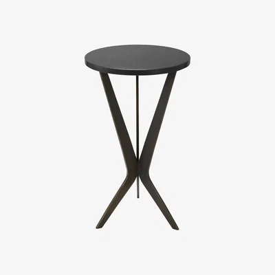 Olivia's Eichholtz Malone Side Table in Bronze Finish Granite Top