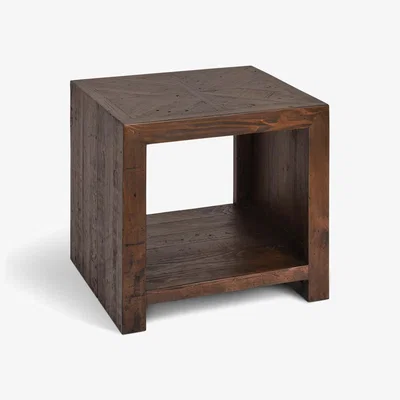 Olivia's Garden Trading Fawley Chevron Side Table Antique Brown