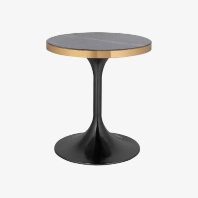 Olivia's Richmond Iroca Brushed Gold And Black Side Table