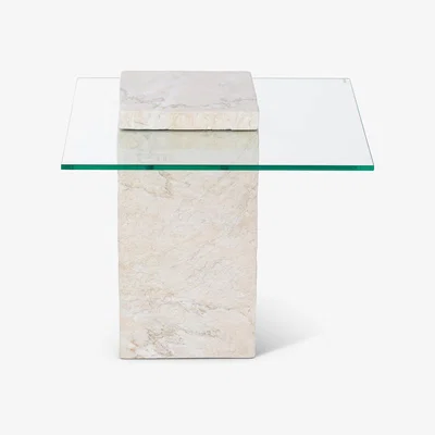 Olivia's Liang & Eimil Rock Side Table in Faux Marble Concrete Beige