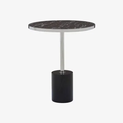 Olivia's Olivia's Opal Side Table Black Marble / Black Marble