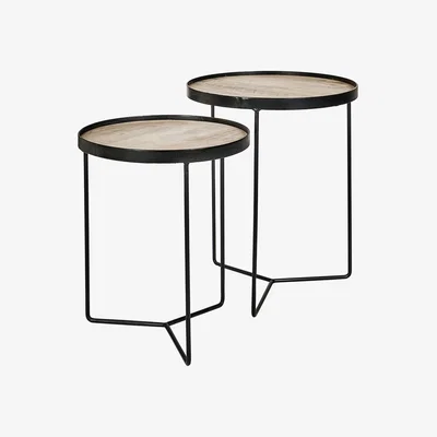 Olivia's Olivia's Set of 2 Brooke Brown Wood Veneer Side Tables