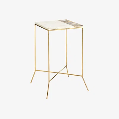Olivia's Olivia's White Marble And Agate Side Table