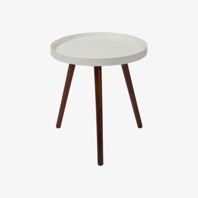 Olivia's Olivia's Weston Pine Wood Round Table in Brown & White