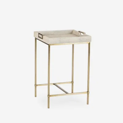 Olivia's Andrew Martin Edith Small Side Table - Ivory Shagreen