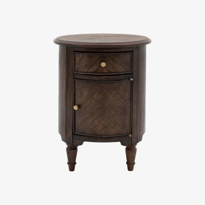 Olivia's Gallery Interiors Melody Drum Side Table in Brown