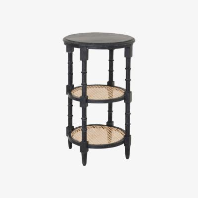 Olivia's Hill Interiors Raffles Tall Round Side Table in Black