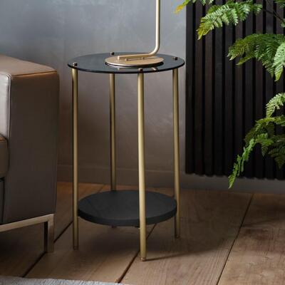 Olivia's Gallery Direct Herne Black Gold Side Table