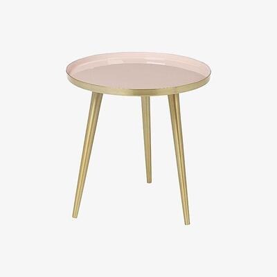 Olivia's Broste Copenhagen Jelva Brass And Cream Tan Side Table / Large