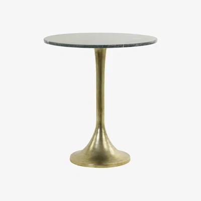 Olivia's Light & Living Rickerd High Side Table Green Marble And Antique Bronze | Outlet