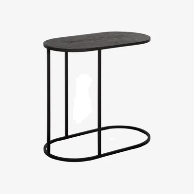 Olivia's DTP Interiors Terra Oval Laptop Table in Recycled Black Teakwood
