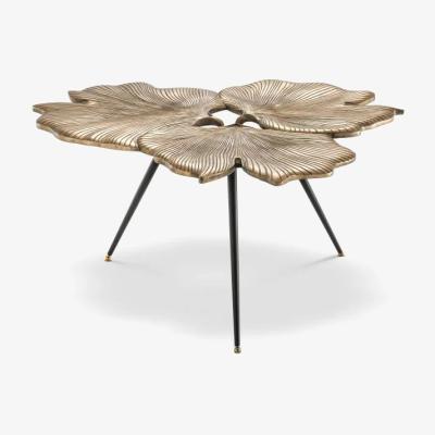 Olivia's Eichholtz Ginkgo Side Table in Vintage Brass Finish