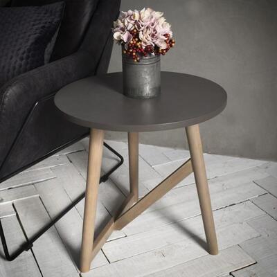 Olivia's Hudson Living Hamar Round Side Table Grey